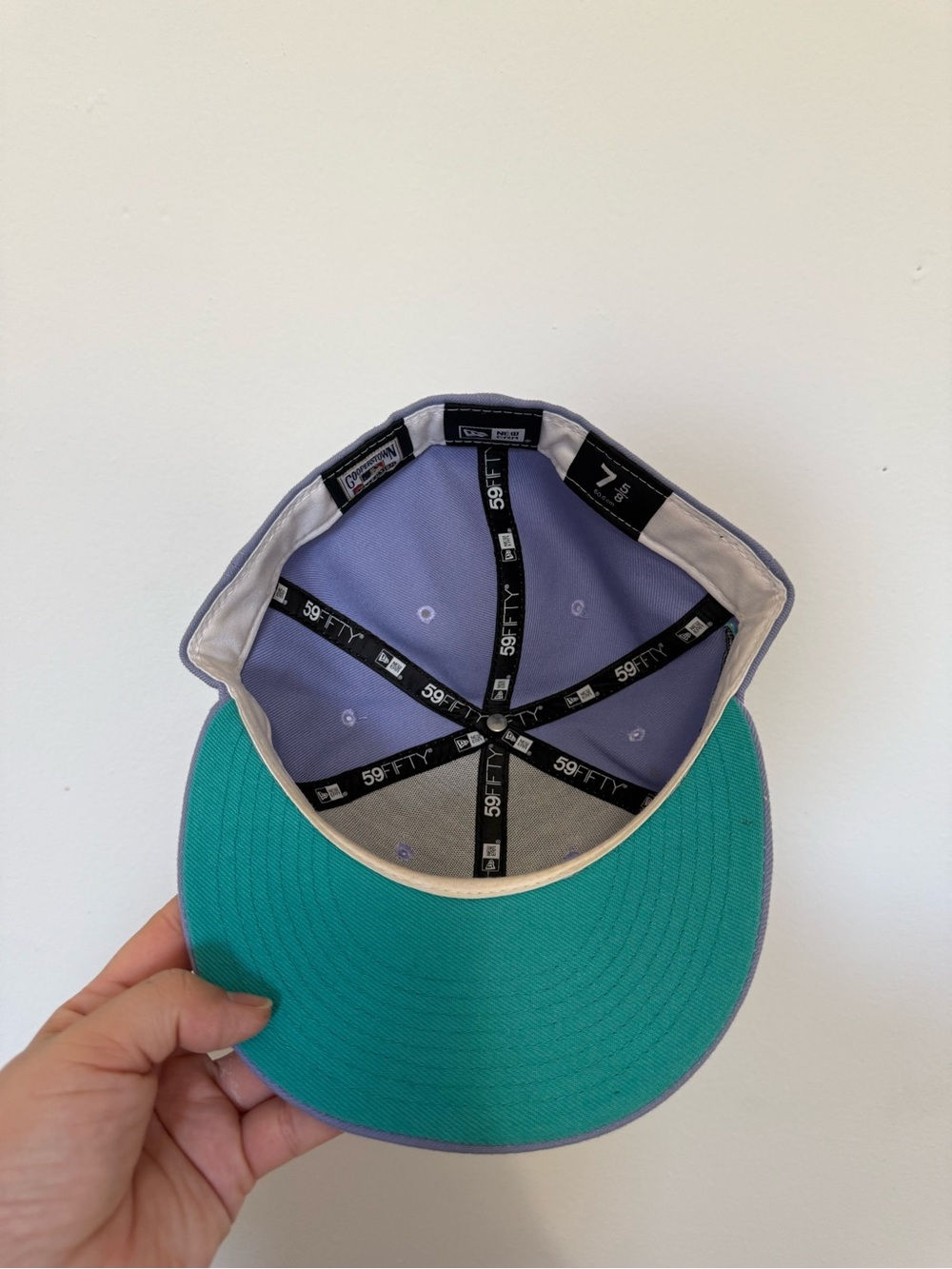 New Era Lavender Purple Teal Pink Maple Leaf Logo Snapback Hat - Picture 3 of 3